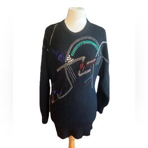 Vintage signature collection women’s medium lambs wool angora rabbit fur Holes